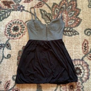 Black and Grey Fitted Mini Dress